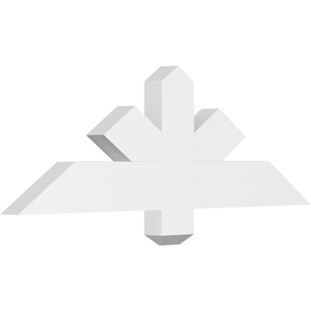 Ekena Millwork Kennewick Architectural Grade PVC Gable Bracket, 36"W x 12"H x 2"D x 4"F, 8/12 Pitch GBP036X12X0204KEN00